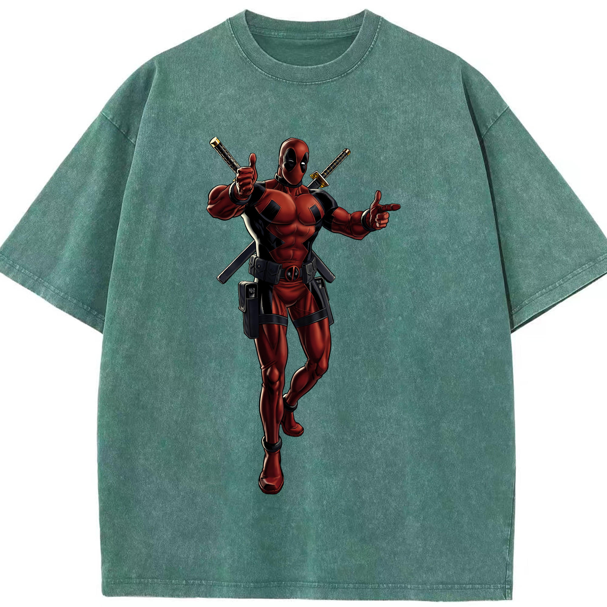（画像用） Deadpool デッドプール 綿100% ヴィンテージ風 半袖Tシャツ（フロントプリント）